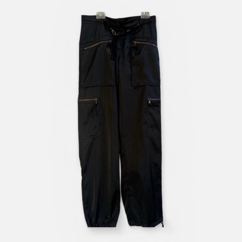 United Colors of Benetton Y2K black satin cargo pants
